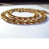 Solides Gold G/F, AUTHENTISCH, 18 K gestempelt, 10 mm, 61 cm lange kubanische Gliederkette, feine Halskette. Hergestellt