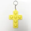 UPS Cross key chain Favor boys girls finger bubble music decompression children puzzle pressing exercise board silicone toy Tiktok