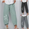 Summer Casual Loose Cotton And Linen Wide-Leg Pants Women Fashion Pocket Green Trousers Women's Clothing Femme 210517