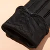 Пять пальцев перчатки зимняя мода Классическая модный бренд роскошный дизайн кожаная перчатка Lady Keep Warmouch Screen Top Sheerskin C185D