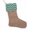 Canvas Christmas Stocking Sacs Gift Striped Basmas Stockings Burlap chaussettes Bagques de bonbons décorations de Noël 6532808