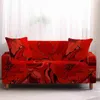 Jul blommig röd stretch soffa täcker vardagsrum all inclusive anti-smutsig slipcover möbler beskyddare elastisk soffa 211207