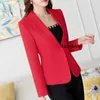 Lenshin blazer de alta qualidade em linha reta e liso jaqueta escritório senhora estilo casaco businformal desgaste de doces cor pesado tops x0721
