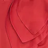 Office Ladies Red Skew Neck avec volants Slim Fit Stretch Blouse Tops Femme Plus Taille S M L XL XXL Blusas Zipper Nine Quarter 210527