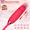 NXY VAGINA Balls Rose Form Clitoris Sazing Vibrator Вагинальный телескопический вибрирующий яичный сосклющий присоски стимуляции секс-игрушка для женщин RUBS1211