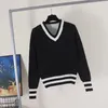 2021 Women's Sweaters Casual Knit Contrast Color Long Sleeve Autumn Fashion Wear Classic ladies sweater designer luxury clothes