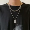 Многослойный хип-хоп Титановый сталь длинные цепи ожерелье для женщин Мужчины Ювелирные Изделия 2021 Блестное ожерелье Ожерелье Аксессуары
