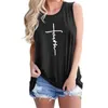 Summer Faith Print Sleeveless T Shirts Womens Fashion Streetwear O Neck Casual Tee Shirt Female Plus Size Ladies Tops 210608