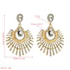 Boucles d'oreilles pendantes en cristal doré, mode coréenne, strass tendance, bijoux de déclaration pour femmes, accessoires, 2021