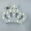 LED Light Night Novelty Plastic Crown Marquee Sign Kids Bedroom Desk Lamp Children Christmas Gifts Party Wedding Decor Lighting