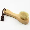Brosses de nettoyage pour le visage, poils naturels, pour brossage à sec, avec manche en bois, vente en gros