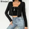 Blouses Women Casual Summer Long Sleeve Fashion Sequined Solid Short Ladies Shirts Tops Sexy Black Open Stitch High Street 210513