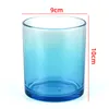 9*10cm 430ml empty matte black white frosted glass candle jars for candle making with wooden cork lids and boxes