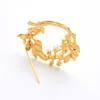 Pins, broscher Trendy Green Enamel Leaves Brosch Peace Olive Branch Pins for Women Dress Smycken Tillbehör Partihandel