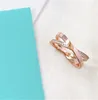 Bague de luxe pour femme en or rose, bague de mode, marque de haute qualité, bagues en diamant pour hommes et femmes, bijoux de styliste