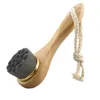 Poignée en bois Brosse de visage en fibre Brosses d'exfoliation douce massage spa pour la peau sèche nettoyage du visage