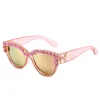 Boyarn Luxe Cat Eye Sunglasses Vrouwen Oversized Rhinestone Frame Bling Diamond Bril Mode Shades UV400