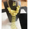 Chains Greek Sorority Fashion Multichamber Pink Green Pearl Necklace &Earring Charm Women Jewelry