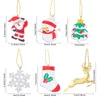 Juldekorationer Party Supplies Drop Ornament Art Iron Hängande Pendants Snowman Stocking Xmas Tree Deer Santa Claus Snowflake