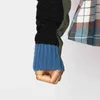 Casual Hit Color Slim Tröja för Kvinnor Turtleneck Puff Långärmad Patchwork Plaid Sweaters Female Fashion 210524