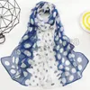 Шифон Шелковый пляжный шарф для женщин Мусульманская Волна Hijab Point Print Bandana Georgette Длинная шаль высокого качества