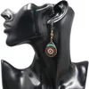 Серьги для капли воды с серьгами ретро -эмали подсолнечная люстра женщин национальный стиль кольца древние бронзовые серебряные украшения моды