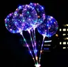 New LED Lights Balloons Night Lighting Bobo Ball festival Decoration Balloon Wedding Decorative Bright Lighter Balloons With Stick SN4498