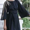 Müslüman Elbise 2022 Orta Doğu Abaya Dubai İşlemeli Orta Koltuklu Kadın Türkiye Çöp Kemeri Moda DonSignet Etnik Giyim
