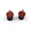 Charms 5st Lot Chocolate Cake Cream Harts For Earring Findings 3D Charm Food EarDrop Keychian Pendant Jewelry Accessory227e