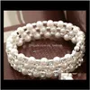 Armband Jewelrybracelet Multi-Layer Stretch Pearls Bridal Rhinestone Armband Wedding Party 1178 Drop Delivery 2021 Ru9tt