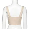 Kvinnor Bustier Sexiga Ladies Crop Tops Clubwear Low-Cut Camisole Tank Vest Knappar Bandage Slips Ärmlös Bodycon Corsets 210522