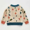 Baby Girls Kids Sweater Autumn Winter Boys Geometric Pattern Long Sleeve Knitted s 211201