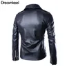 Herenbont Faux 2022 Spring Motorcyclist Pilootjas Black Leather Casual Full Short Mens Clothing Y Y