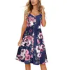 Casual Dresses Summer 2021 Women Printing V-neck Sleeveless Fashion Knee-length Dress Robe Vestido De Y2k Mujer Robes Midi