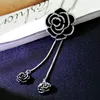 Korean rose sweater chain necklace women retro dripping oil flower pendant fashion clothing accessories8772068