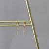 Guldfyllda kedja örhängen guld wrap handgjorda koreanska smycken brincos minimalism pendientes för kvinnor
