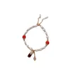 Bracelet en Agate rouge pour femmes, brins de perles, perles d'eau douce, pendentif rétro, véritable chaîne en cristal de fraise pour femmes, Kent22