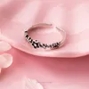 Spring Simple Stackable Flower Open Free Size Finger Rings for Women 925 Sterling Silver Vintage Plant Ring Fine Jewelry 210707