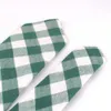 Green Plaid Ties for Men Women Cotton Slim Neck Tie Wedding Business Suits Skinny Fashion Striped Tie Wear