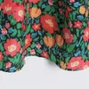 Tangada zomer vrouwen bloemenprint Franse stijl jurk bladerdeeg korte mouw dames mini-jurk vestidos 6H4 210609