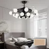 Ventilateurs de plafond lumineux ventilateur moderne lumières grandes lampes de 52 pouces télécommande sans lame pour la maison salle à manger