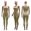 Simple Pure Color Diepe V-hals Mouwloze Skinny Jumpsuits Sexy Tight Club Party Lady Mode Bodysuits 211116