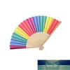 2pcs 21cm Rainbow Folding Fan Cool Summer Handheld Pour Famille Amis Party Favor Usine prix conception experte Qualité Dernier Style Statut Original