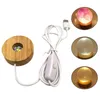 5PCs Round Wooden 3D Night Light Base Holder LED Display Stand for Crystals Glass Ball Illumination Lighting Accessories