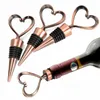 Party Wedding Favors Gift Heart Shaped Metal Wine Stopper Kitchen Tools Bottles Stoppers Barware Sealed Bottle Pourer Cover ZC560