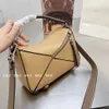 النساء الفاخرة المرقعة Crossbody حقائب يد هندسية حقائب كتف موضة التباين اللون عبر الجسم صغيرة الحجم سيدة اليد المحافظ أعلى جودة