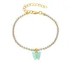 Sweet Butterfly Anklet Rhinestone Браслет Boho Beach Acrylic Braclets для женщин Девушки Сандалии Ноги Браслеты оптом