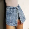 Zomer A-lijn Casual Button Fringed Shorts Vrouwelijke Hoge Taille Mini Denim Rok Fashion Trendy 210525