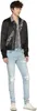 Mode lichtblauw lange slanke zwarte jeans desiger hoge kwaliteit patchworl gescheurde gat demin streetwear broek voor mannen