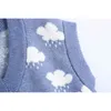 Toppies mola mulher jacquard sweater colete desenhos animados de malha tops feminino sem mangas waistcoat v-pescoço 210412